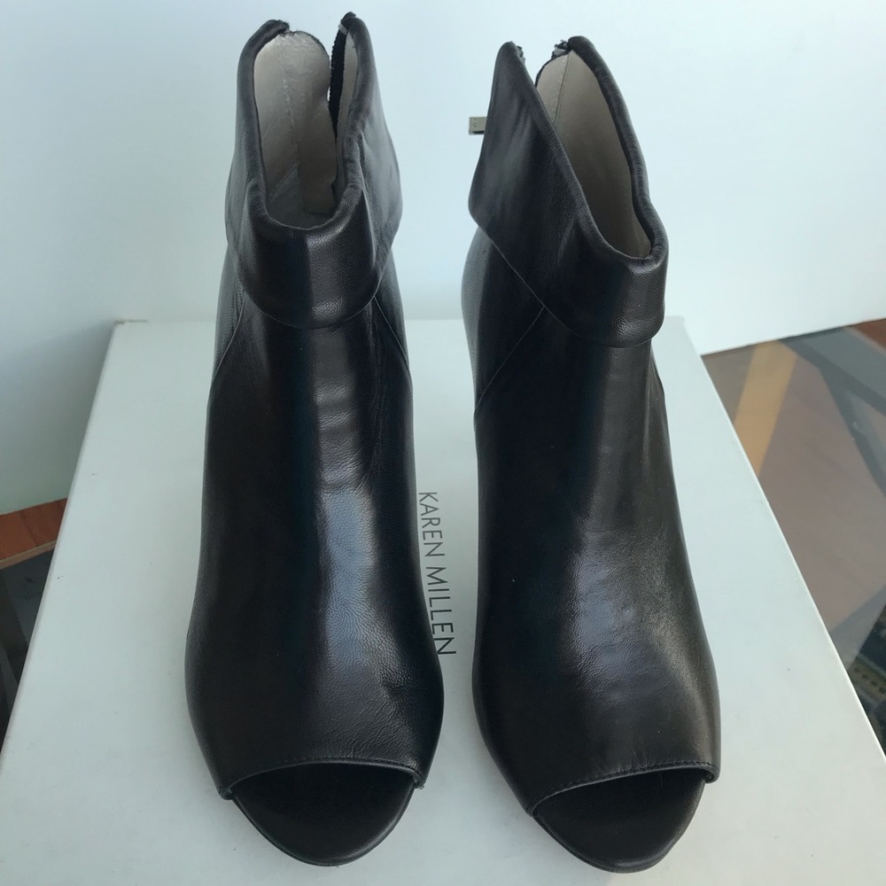 Karen Millen Soft Leather booties open toe Sze 36